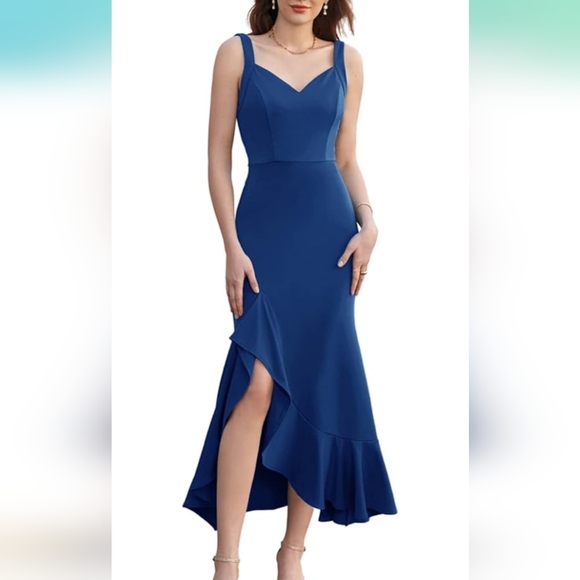 Grace Karin Dresses & Skirts - Grace Karin Elegant Asymmetrical Navy Dress